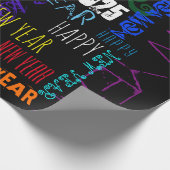 Happy New Custom Year Pop Colors Wrapping Paper Cadeaupapier (Hoek)