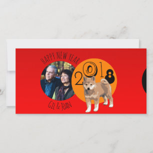 Happy New Dog Year 2018 lijst fotokaart Feestdagenkaart