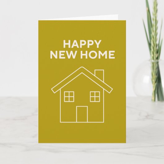 Happy New Home Card - Mustard background  Kaart (Voorkant)
