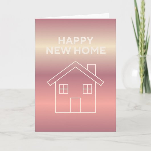 Happy New Home Card - Pink Gradient  Kaart (Voorkant)