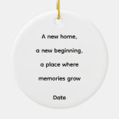 Happy New Home Floral  Keramisch Ornament (Achterkant)