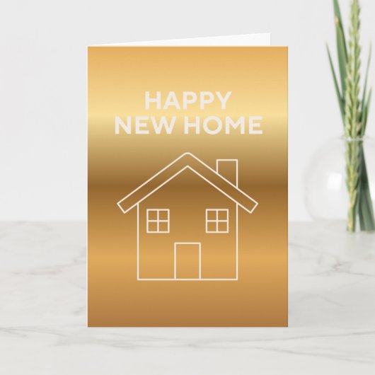 Happy New Home - Gold Gradient background  Kaart (Voorkant)