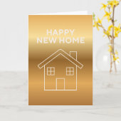 Happy New Home - Gold Gradient background  Kaart (Gele Bloem)