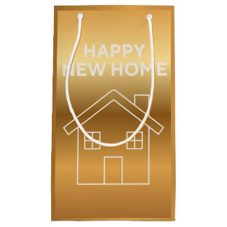 Happy New Home - Gold Gradient background  Klein Cadeauzakje