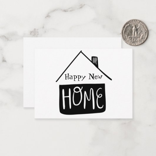 Happy New Home Kaart Notitiekaartje (Voorkant / Achterkant in situ)