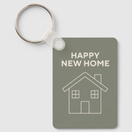 Happy New Home Key Ring - Warm eucalyptus Sleutelhanger