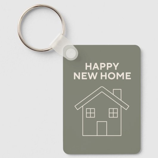 Happy New Home Key Ring - Warm eucalyptus Sleutelhanger (Voorkant)