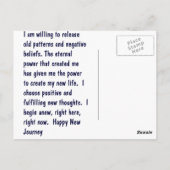 Happy New Journey Affirmation Briefkaart (Achterkant)