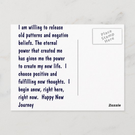 Happy New Journey Affirmation Briefkaart (Achterkant)