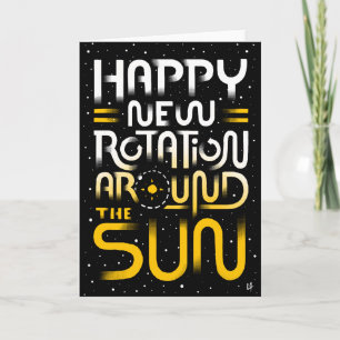 Happy New Rotation Around The Sun Feestdagen Kaart