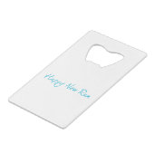 Happy New Run Creditkaart Flessenopener (Voorkant Gekanteld)