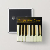 Happy New Year 2009_ Button_by Elenne Vierkante Button 5,1 Cm (Voorkant /achterkant)