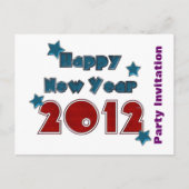 Happy New Year 2012 Party Invitation Sjabloon (Voorkant)