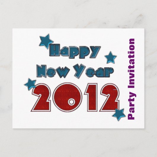 Happy New Year 2012 Party Invitation Sjabloon (Voorkant)