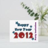 Happy New Year 2012 Party Invitation Sjabloon (Staand voorkant)
