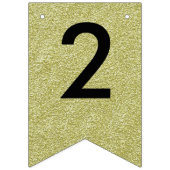 Happy New Year 2016 Black Gold Glitter Party Vlaggetjes (Tweede vlag)