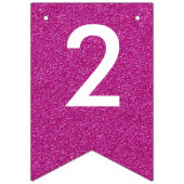 Happy New Year 2016 Pink White Glitter Party Vlaggetjes (Tweede vlag)