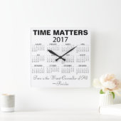 Happy New Year 2017 Calendar Wisdom Quote Vierkante Klok (Huis)