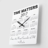 Happy New Year 2017 Calendar Wisdom Quote Vierkante Klok (Hoek)