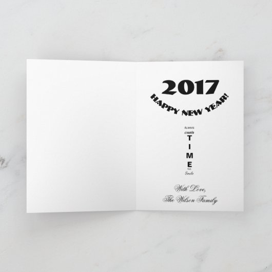 Happy New Year 2017 Funny Calendar Feestdagen Kaart (Binnen)
