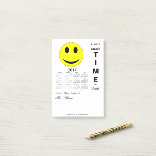 Happy New Year 2017 Motivatie agenda Post-it® Notes (Op bureau)