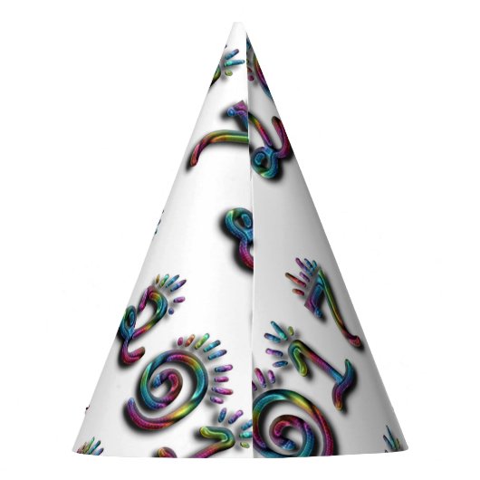 Happy New Year 2017 Rainbow Numbers Typografie Feesthoedjes (Achterkant)