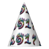 Happy New Year 2017 Rainbow Numbers Typografie Feesthoedjes (Voorkant)