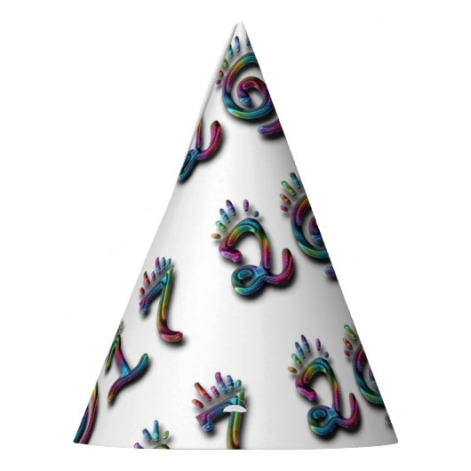 Happy New Year 2017 Rainbow Numbers Typografie Feesthoedjes (Links)