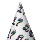 Happy New Year 2017 Rainbow Numbers Typografie Feesthoedjes (Rechts)