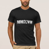 Happy New Year 2017 Roman Numerals Black White T-shirt (Voorkant)