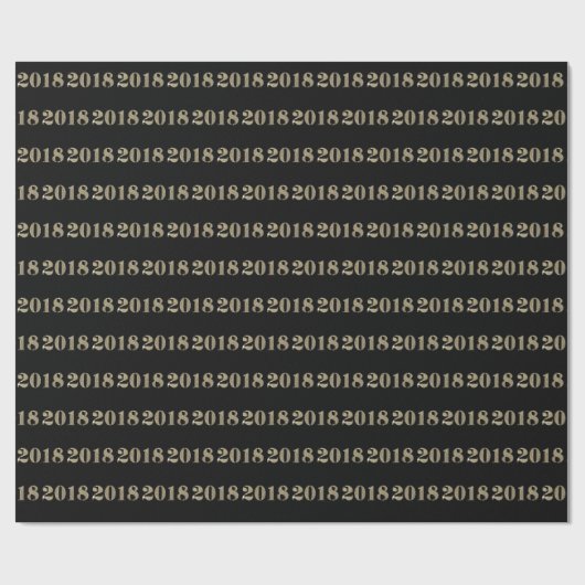 Happy New Year 2018 Black and Gold Numbers Chic Cadeaupapier (Vlak)