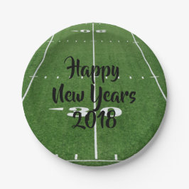 Happy New Year 2018 Football Field Papieren Bordje