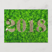Happy New Year 2018 Ireland Shamrock Feestdagenkaart (Voorkant)