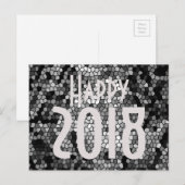 Happy New Year 2018 Mosaic Stone Glass Black White Feestdagenkaart (Voorkant / Achterkant)