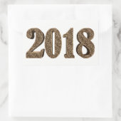 Happy New Year 2018 Number Elegant Gold Typography Rechthoekige Sticker (Tas)
