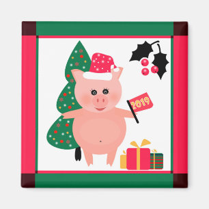 Happy New Year 2019 Chinese Symbol Pig Magneet