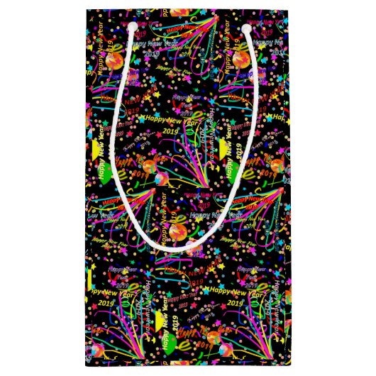 Happy New Year 2019 Gift Bag Klein Cadeauzakje (Achterkant)