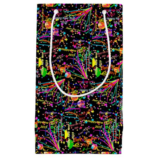 Happy New Year 2019 Gift Bag Klein Cadeauzakje (Voorkant)