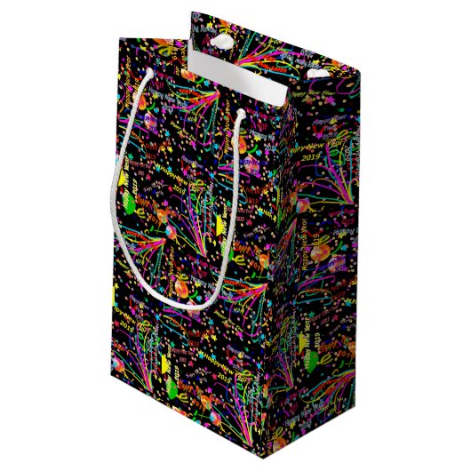 Happy New Year 2019 Gift Bag Klein Cadeauzakje (Achterkant Gekanteld)
