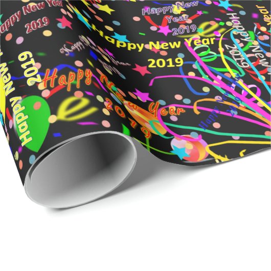 Happy New Year 2019 Gift Wrapping Paper Cadeaupapier (Rol Hoek)