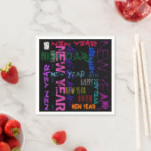 Happy New Year 2019 Pop Colors Paper Napkin Servet (Insitu)
