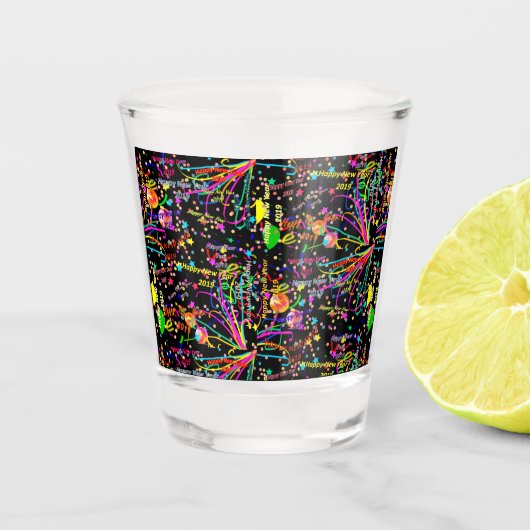 Happy New Year 2019 shot glass Glas (Voorkant)