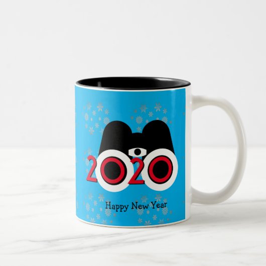 Happy New Year 2020 Vision Custom Text Tweekleurige Koffiemok (Rechts)