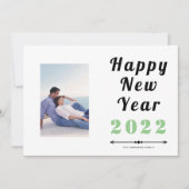 Happy New Year 2021 bold typography sage foto Feestdagenkaart (Voorkant)