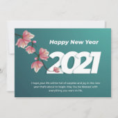 Happy New Year 2021 Celebrate Wishes Card Bedankkaart (Voorkant)