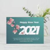 Happy New Year 2021 Celebrate Wishes Card Bedankkaart (Staand voorkant)