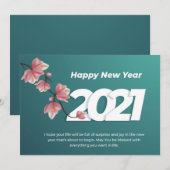 Happy New Year 2021 Celebrate Wishes Card Bedankkaart (Voorkant / Achterkant)