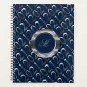 Happy New Year 2021 Navy Blue Silver Grey Elegant Planner (Voorkant)