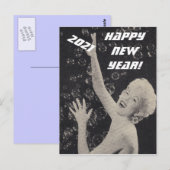 Happy New Year 2021  Partij Pin-up Girl Lady Briefkaart (Voorkant / Achterkant)