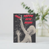 Happy New Year 2021  Partij Pin-up Girl Lady Briefkaart (Staand voorkant)